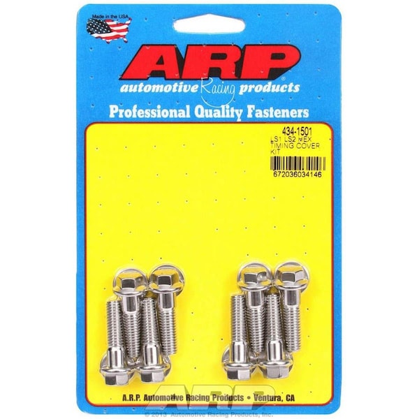 Homestead 434-1501 6-Point Stainless Steel Timing Cover Bolt Kit for Small Block Chevrolet LS1 & LS2 HO3618108 - main